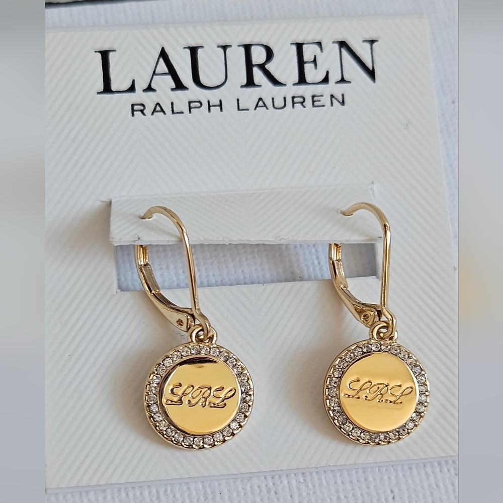 Lauren Ralph Lauren Somerset Monogram Drop Earrings